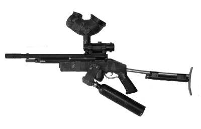 Camille,  The First Functional Semi Automatic Gravity Fed Paintball Gun by Glenn Palmer